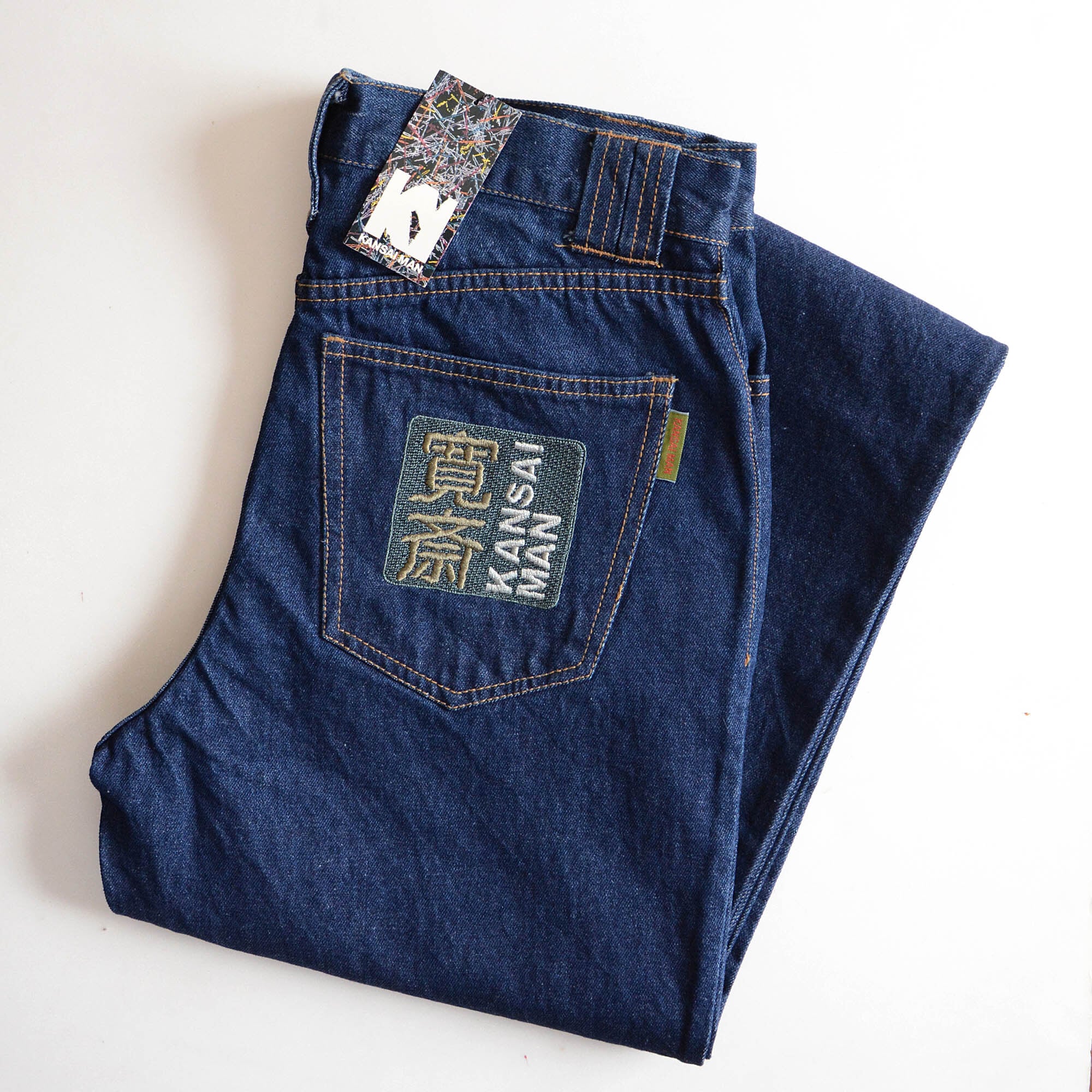 KANSAI MAN 山本寛斎 ジャパンヴィンテージ デニムパンツ ジーンズ 刺繍 デッドストック 80〜90年代 | kansai yamamoto  japan vintage denim pants 80s 90s deadstock | 難波商店 powered by BASE