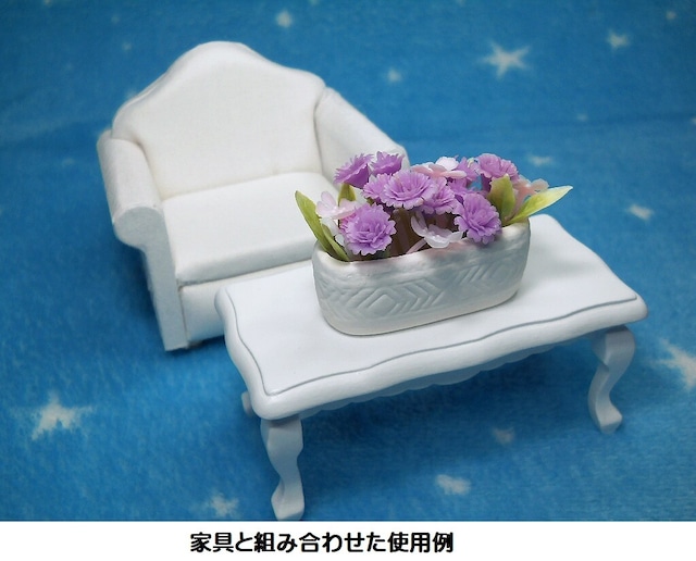 1/12～1/6サイズ　プランター 薔薇(バラ)　淡紫