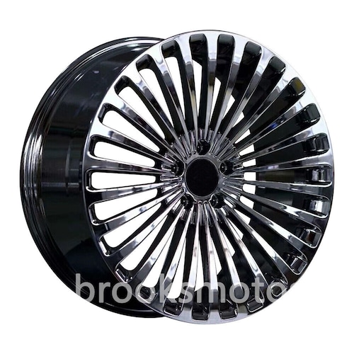 22インチ ニュークロームブラックホイールメルセデスベンツEq 22X9.5 4 本セット BRN-1758