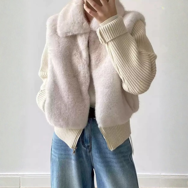 ファーミックス ジップニットトップス　　12091