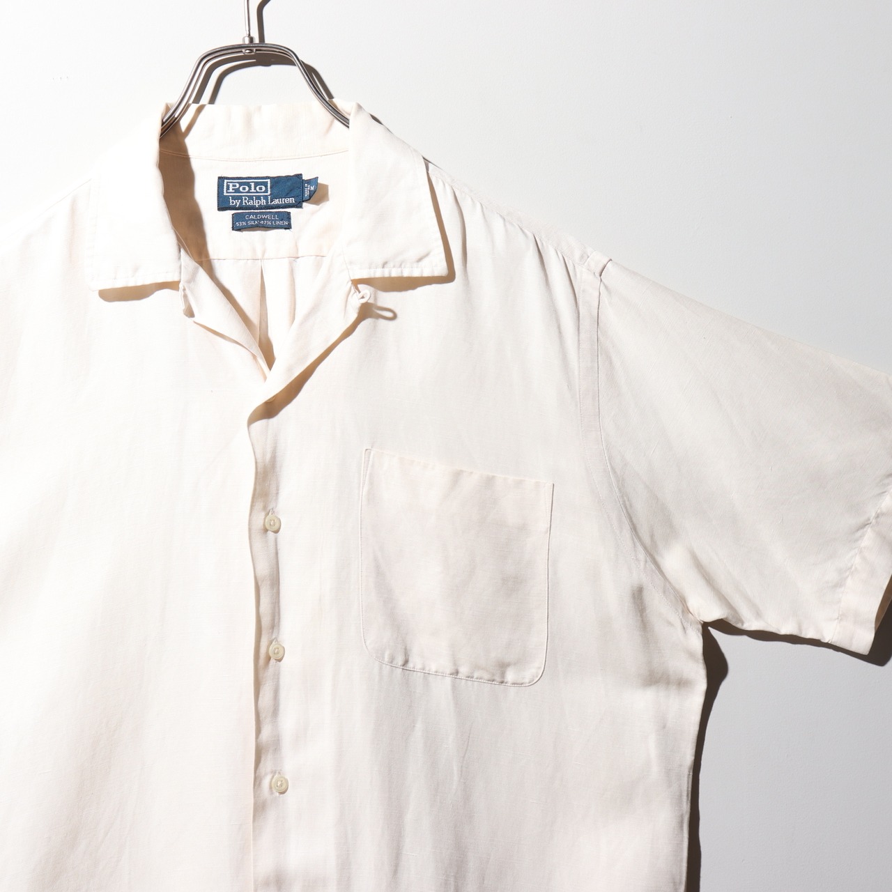 美品 M オフホワイト Caldwell ポロラルフローレン 半袖開襟シャツ 白 Polo Ralph Lauren