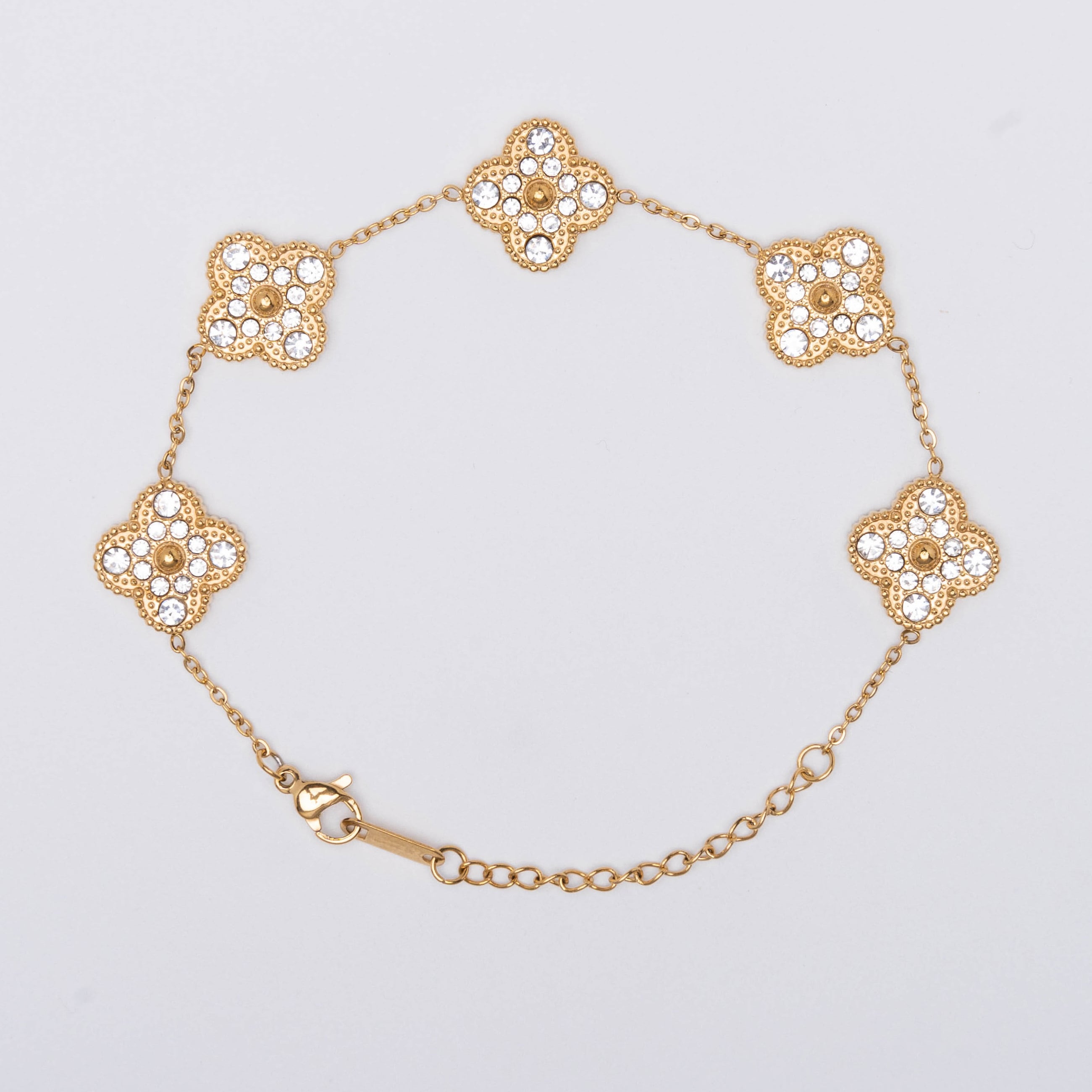 クローバー 5つモチーフ ブレスレット ゴールド 貝 ＃BL002 | Luxe & Dolce