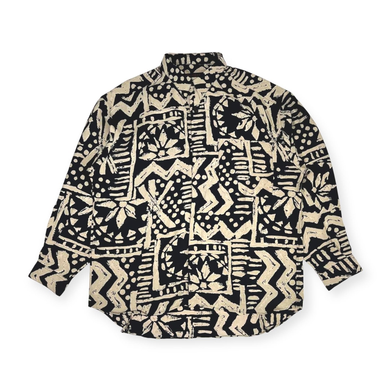 santa fe サンタフェ アート デザイン 総柄 ポリエステル 長袖 シャツ 柄シャツ 05 /メンズ/日本製