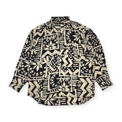santa fe サンタフェ アート デザイン 総柄 ポリエステル 長袖 シャツ 柄シャツ 05 /メンズ/日本製