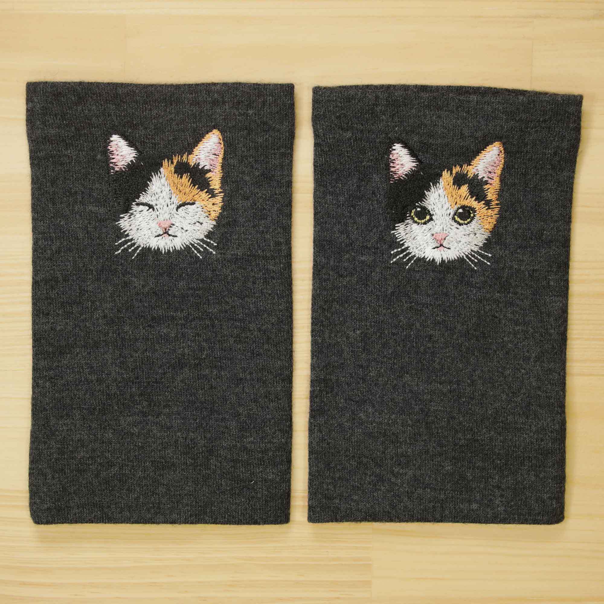 猫リストマフラー】三毛猫／一度使うと手放せない気持ち良さ／ウール