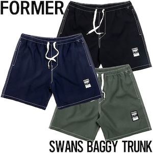 ストレッチショーツ バギーショーツ FORMER フォーマー SWANS BAGGY TRUNK BLK28