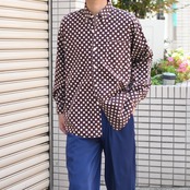 brown dot pattern shirt
