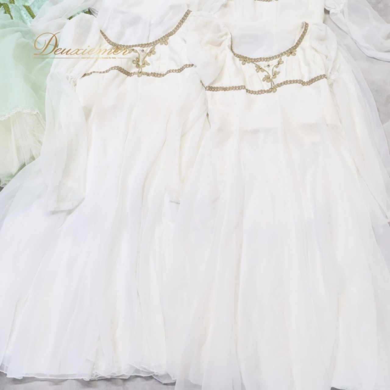 バレエ 衣装 まとめ売り 12点セット ロマンティックチュチュ ワンピース ロシア 貴族 群舞 発表会 コンクール ダンス パーティ ホワイト系 グリーン系 セット販売 ジュニア キッズ 舞台衣裳 ダンス衣装 かわいい コスチューム チュチュスタイル