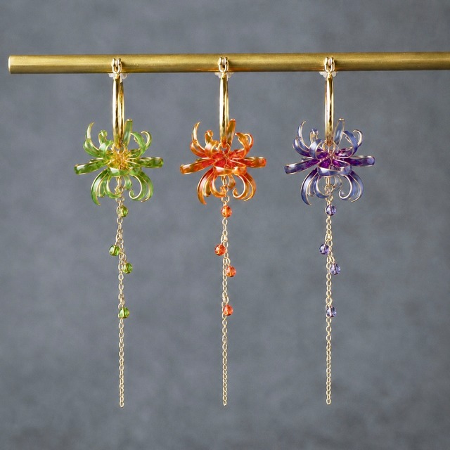 打ち上げ花火 －Spider lily－ | Japanese Fireworks & Red Spider Lily Earrings