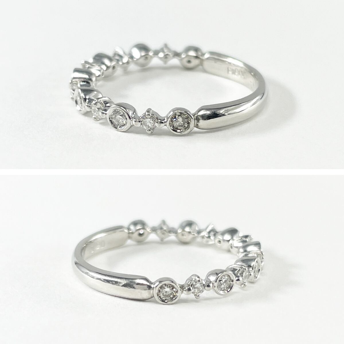 Pt900 天然サファイア 0.41ct ダイヤ 0.20ct ハーフエタニティ Pt900 天然サファイア 0.41ct ダイヤ 0.20ct ハーフエタニティ