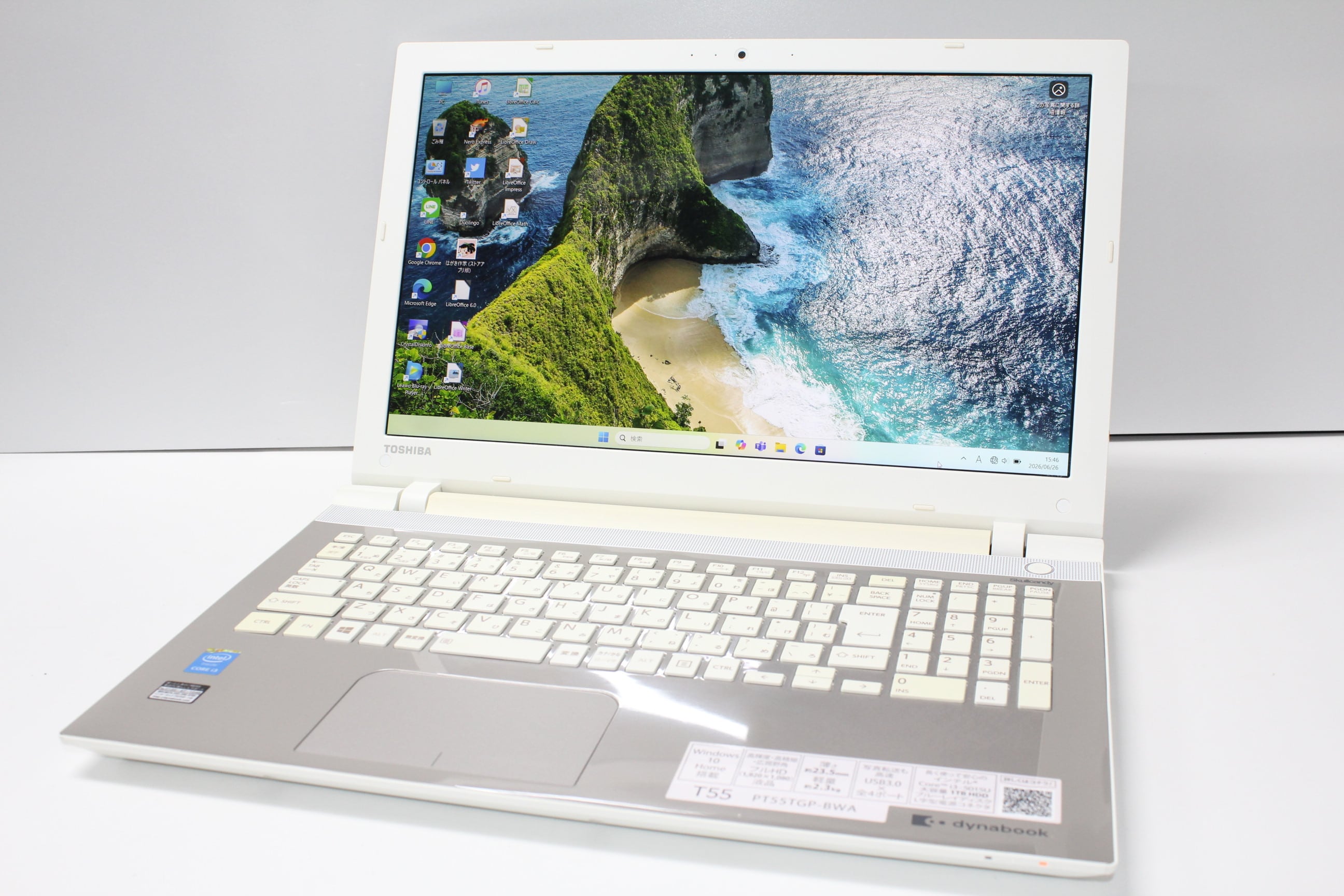 Dynabook T55/TG 第5世代Core i3 [487] 中古ノートPC】東芝〈dynabook T55/TG〉第5世代Core i3/SSD256GB