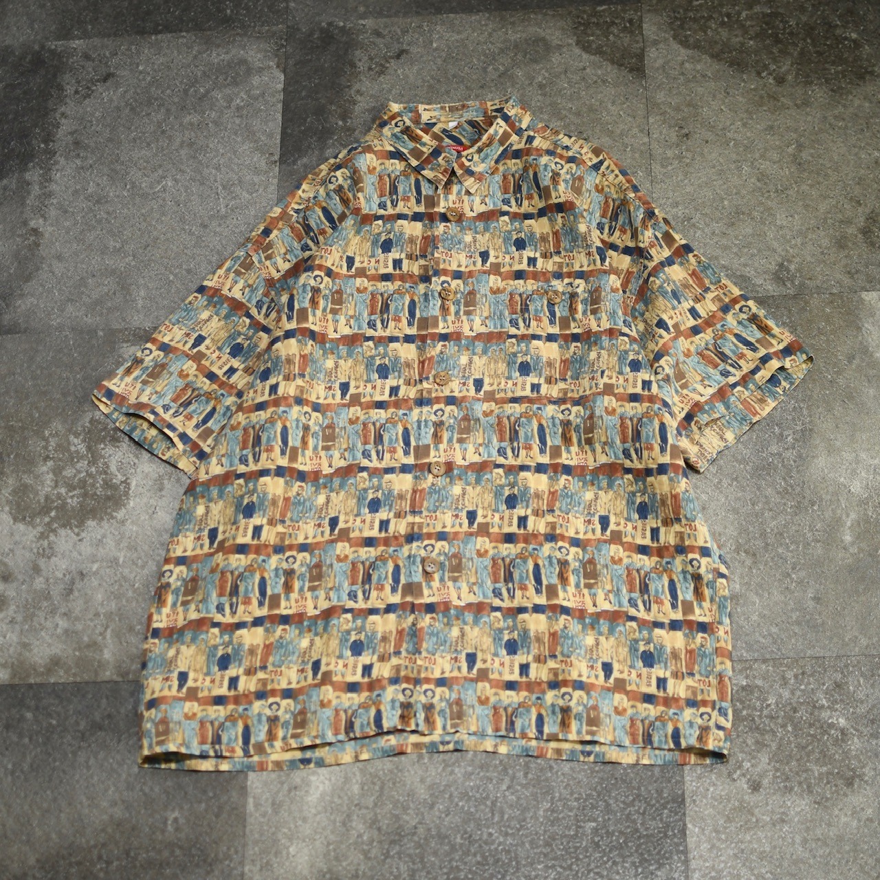 various human pattern linen shirt