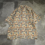 various human pattern linen shirt