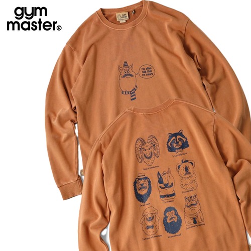 gym master ジムマスター 10oz ピグメントスウェット My hatits ロンTEE 長袖Tシャツ メンズ レディース コットン100% LOVE&PEACE クルーネック トップス G833772 オレンジ