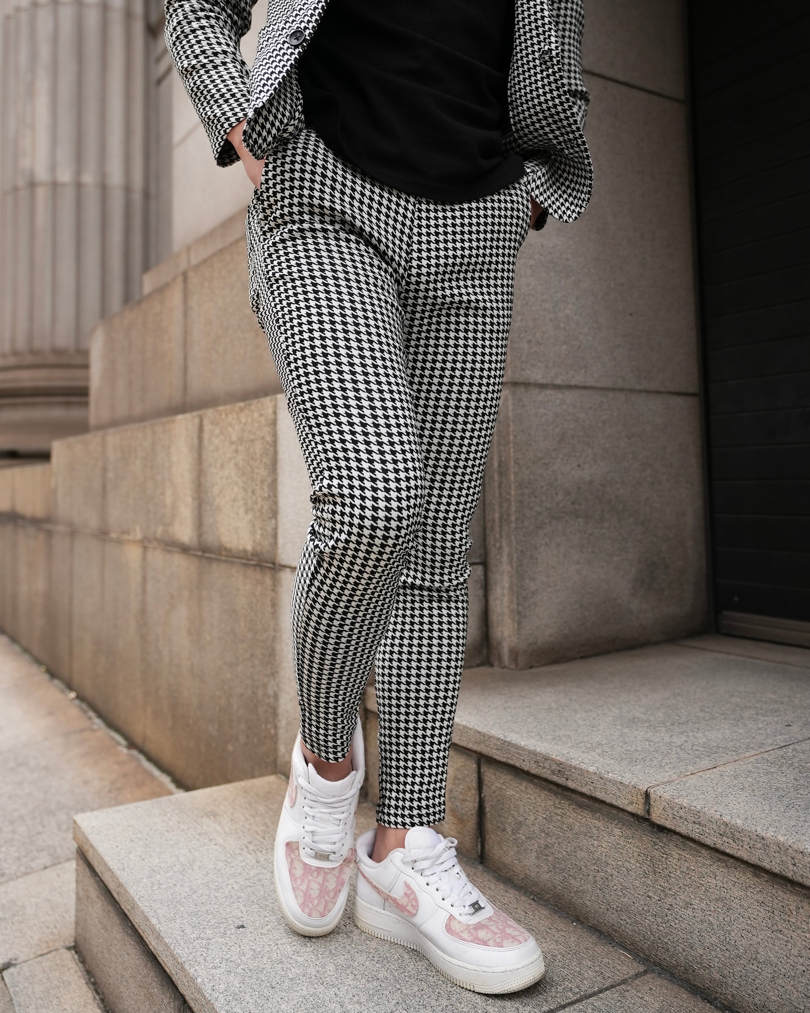 千鳥柄 RELAX SLIM PANTS【BEL24-014】 | BELINDA OFFICIAL