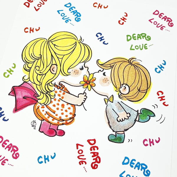 水森亜土 CHU ポストカード (ホワイト) 文具 | キャラクターグッズの