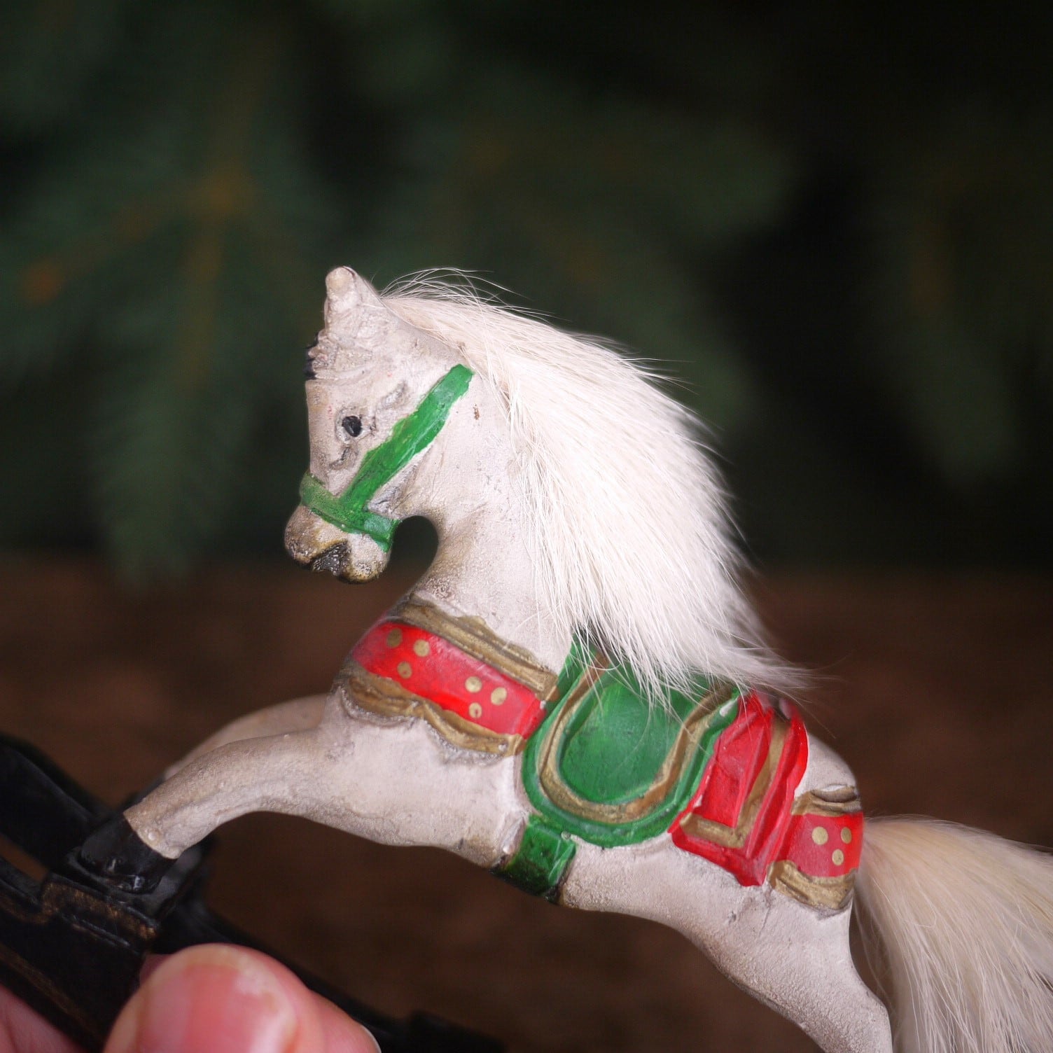 フランスアンティーク白馬ぬいぐるみホースポニーユニコーンレア白モヘア