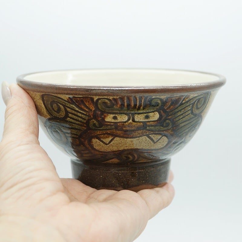 4.5寸マカイ シーサー(重ね)【陶器屋須藤】