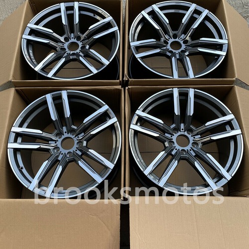 20インチ ツイン 5 スポーク グレー スタイル ホイール BMW X5 E70 F15 X6 E71 F16 808 5X120 BRN-1250