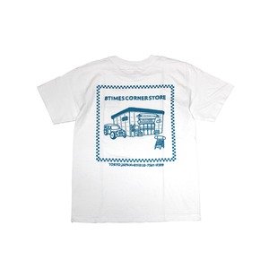 8TIMES NEW AQUA BLUE LOGO KIDS S/S TEE WHITE