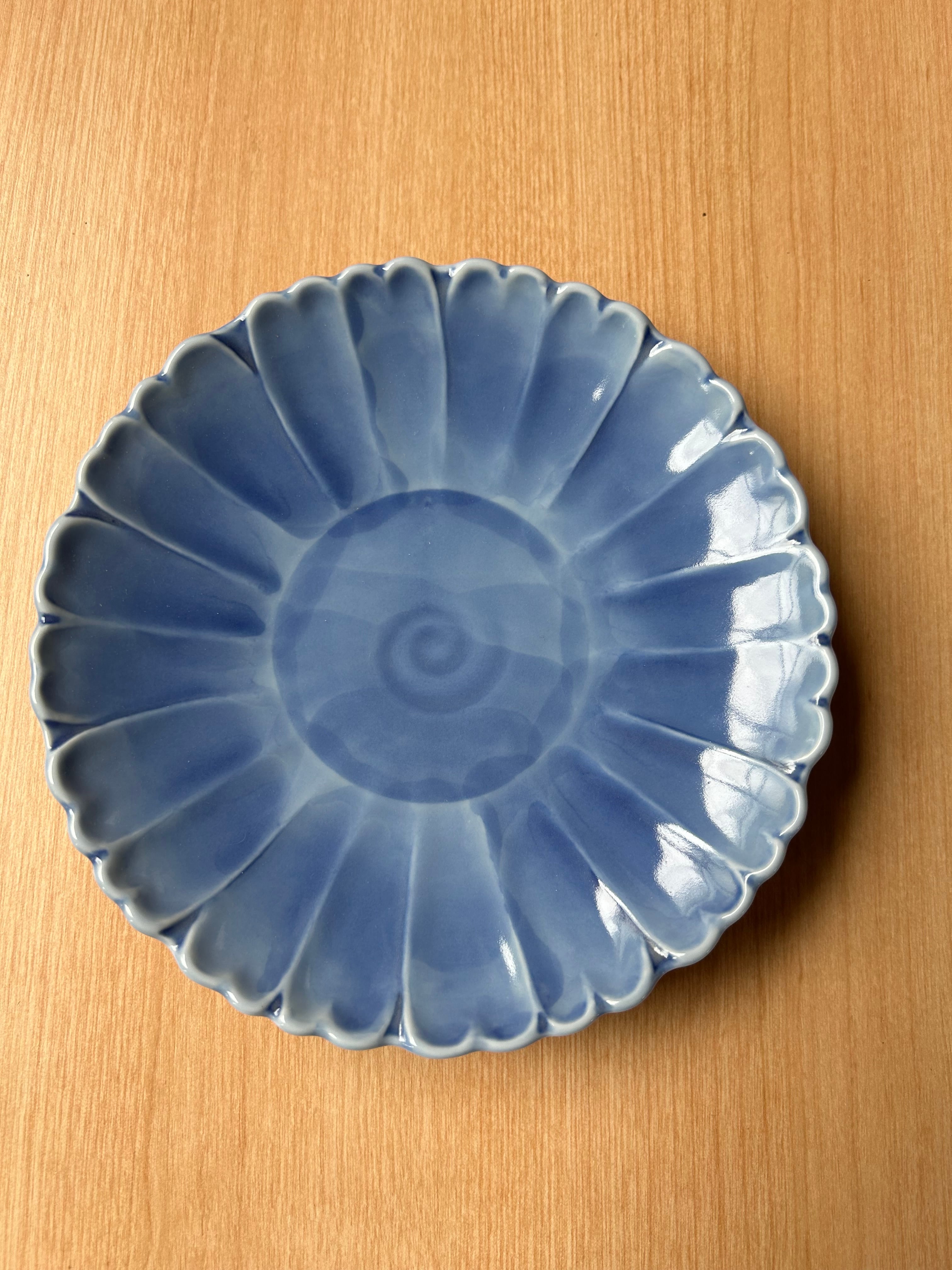 青い花柄皿 178 直径約20cm 2枚 【公式通販】