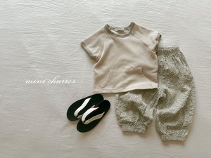 【churros】ワッフルポケットTシャツ 80〜120cm ベージュ 230515
