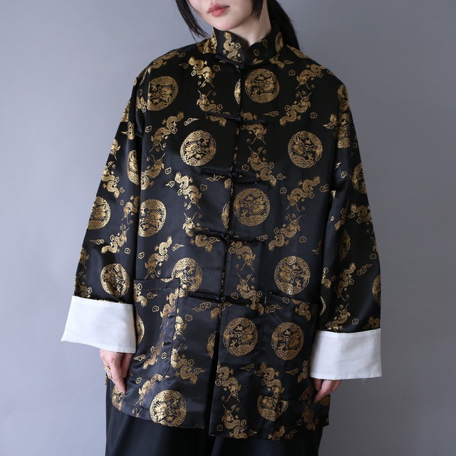 dark art full pattern over silhouette rayon shirt
