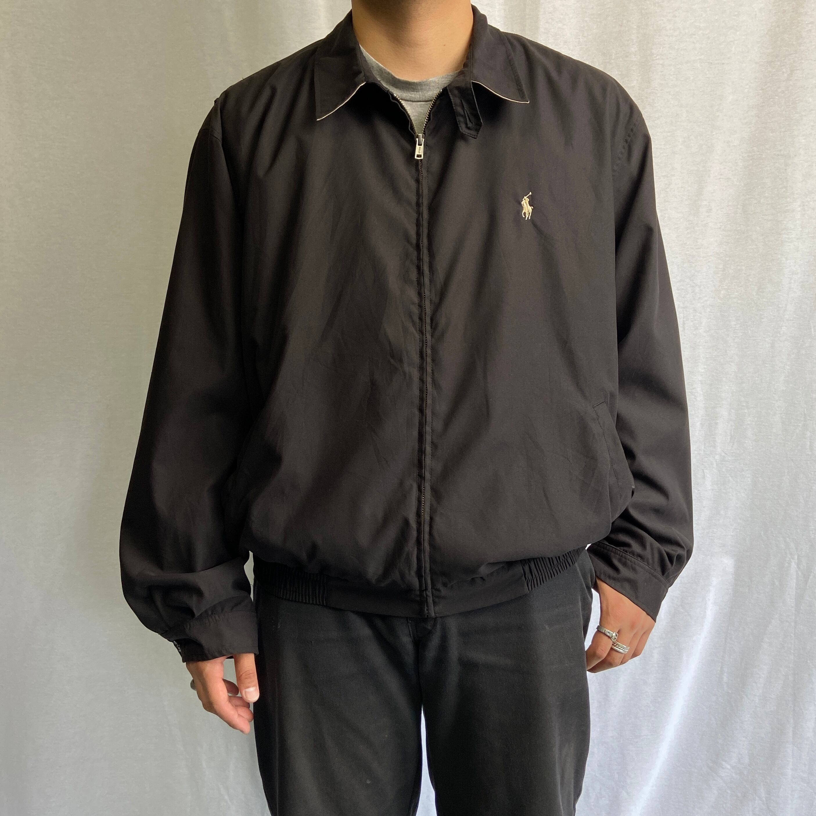 90s ポロ ラルフローレン XL スウィングトップ ブルゾン 黒 フェード感 90s ポロ ラルフローレン XL スウィングトップ ブルゾン 黒