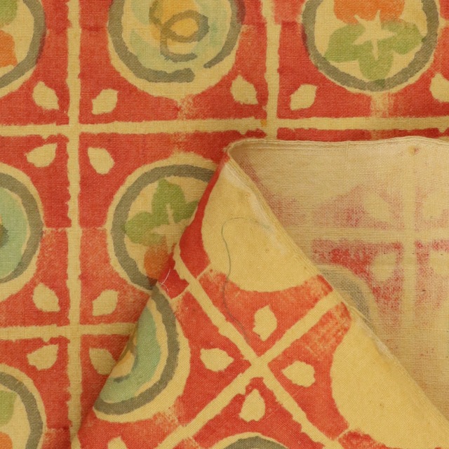 和更紗（格子に丸文）【L】