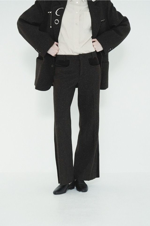 CLANE CORDUROY PANEL MELANGE PANTS