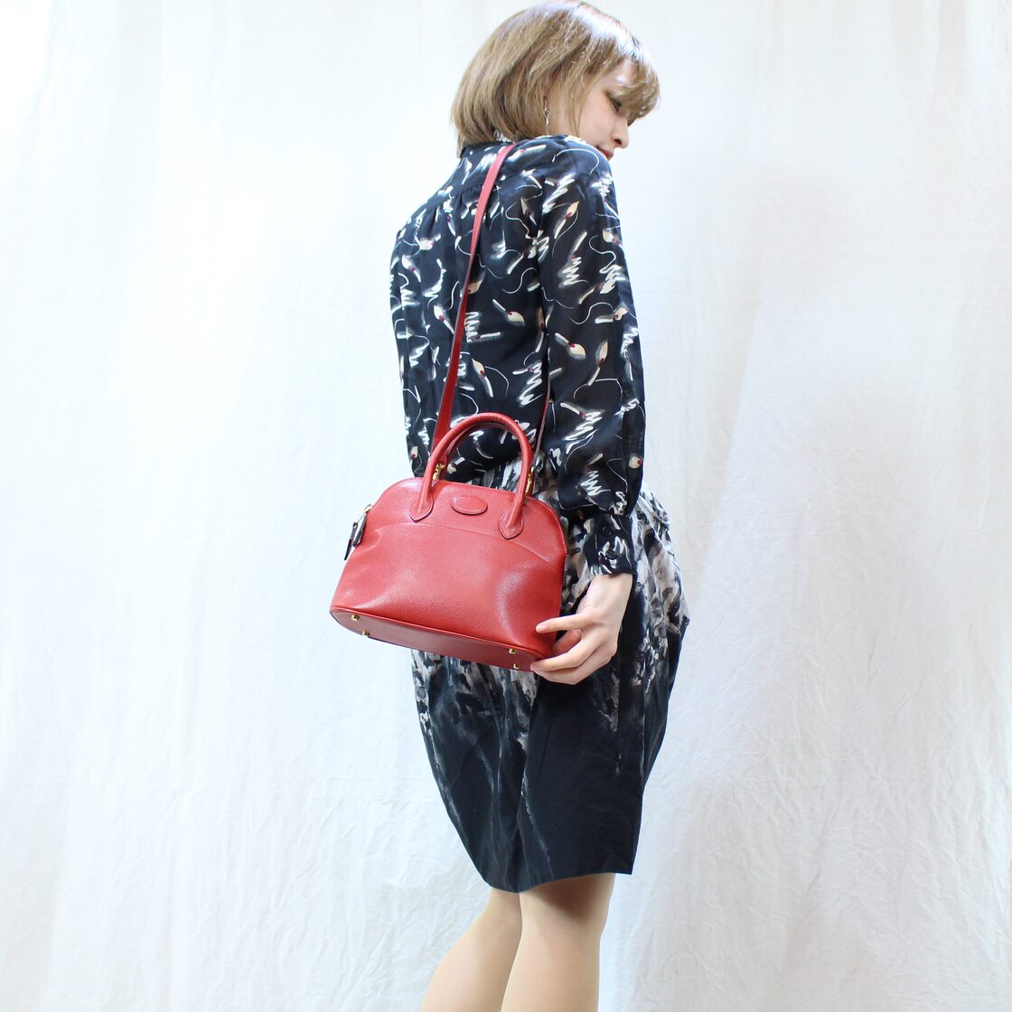 2000000005867 mauro governa DOME TYPE LEATHER 2WAY SHOULDER BAG 