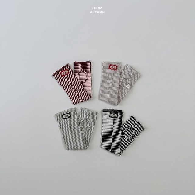 【取寄】lindo｜border warmer socks｜ダンガラウォーマーソックス｜FREE｜kids｜26 autumn