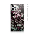 乱咲 - 和風 四角型 強化ガラスiPhoneケース