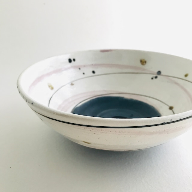 藍釉スパイラル紬bowl