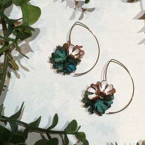 【アウトレット】３Dレザーフラワー スターフラワー (ピン付タイプ)6個入(ブルー)