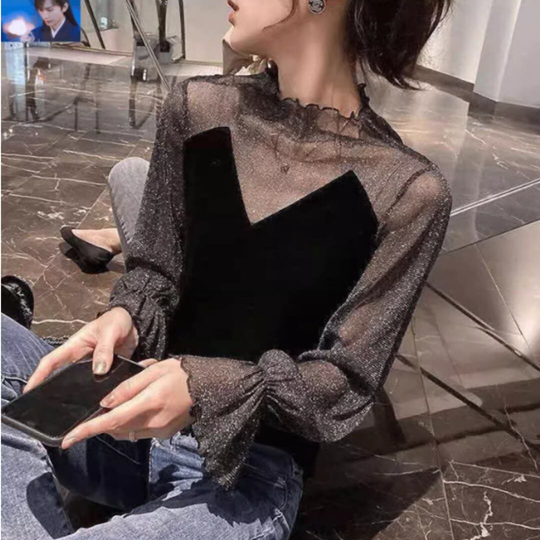 Sheer Lame Tops KRE1989