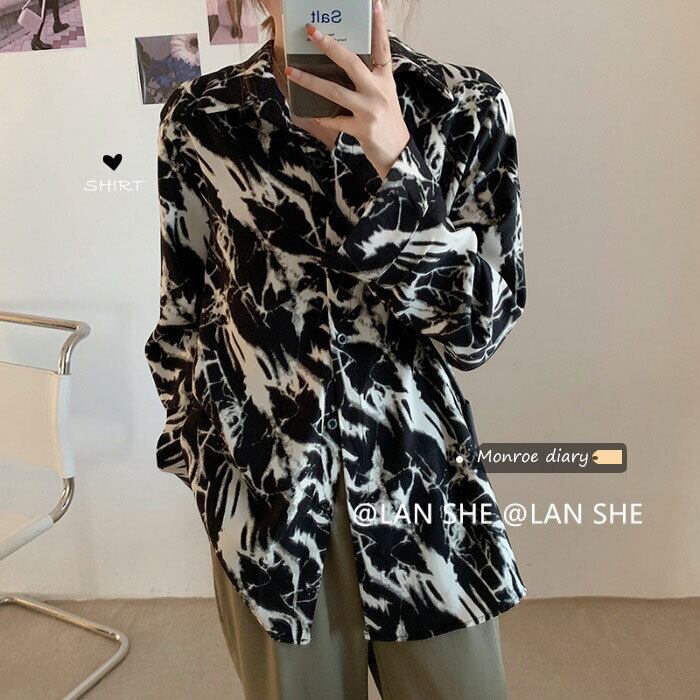 ルーズシャツ ジャケット オータムウィンター ロング 秋物 冬物 モンロー36800465109