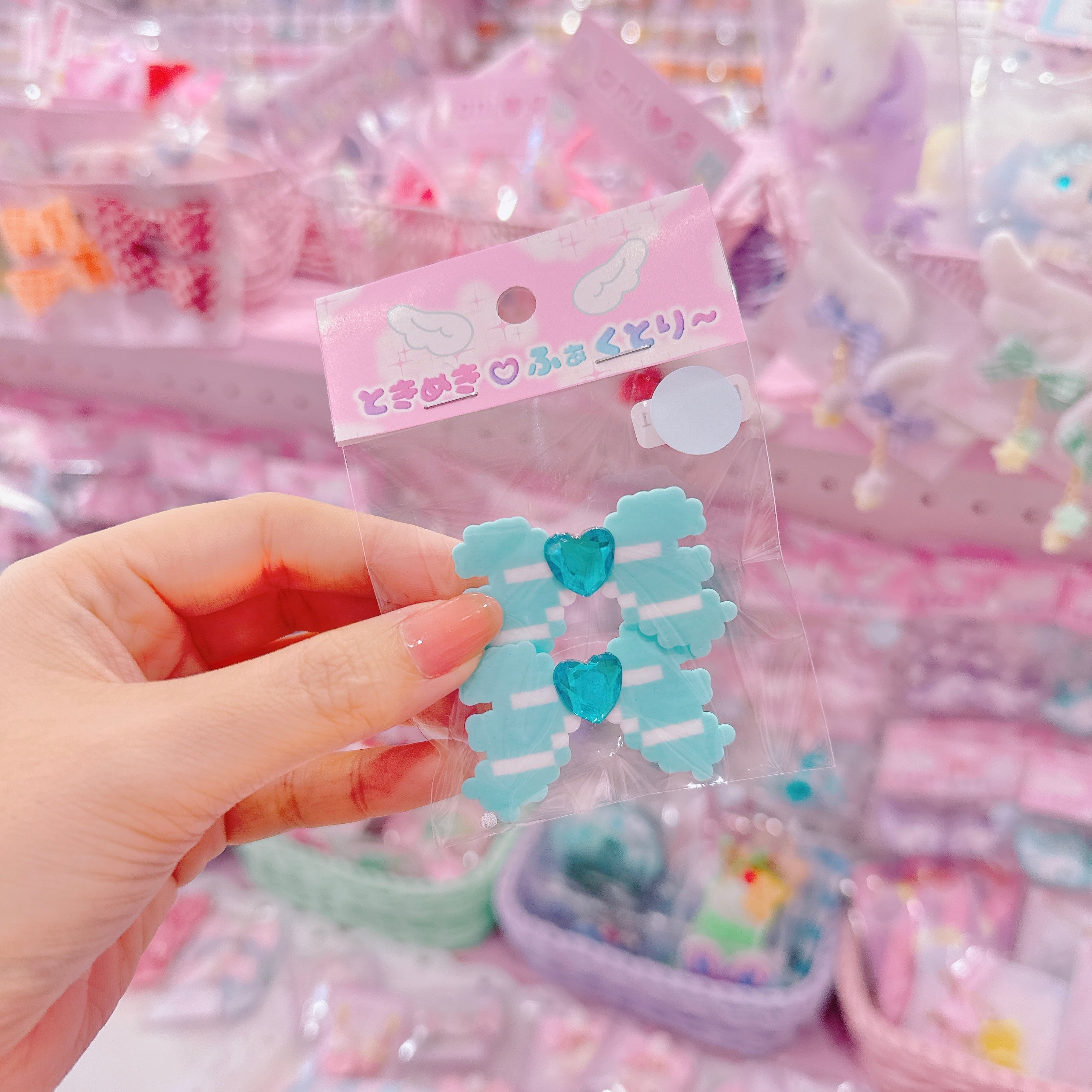 【R1】11-21ハートリボンツインヘアクリップ