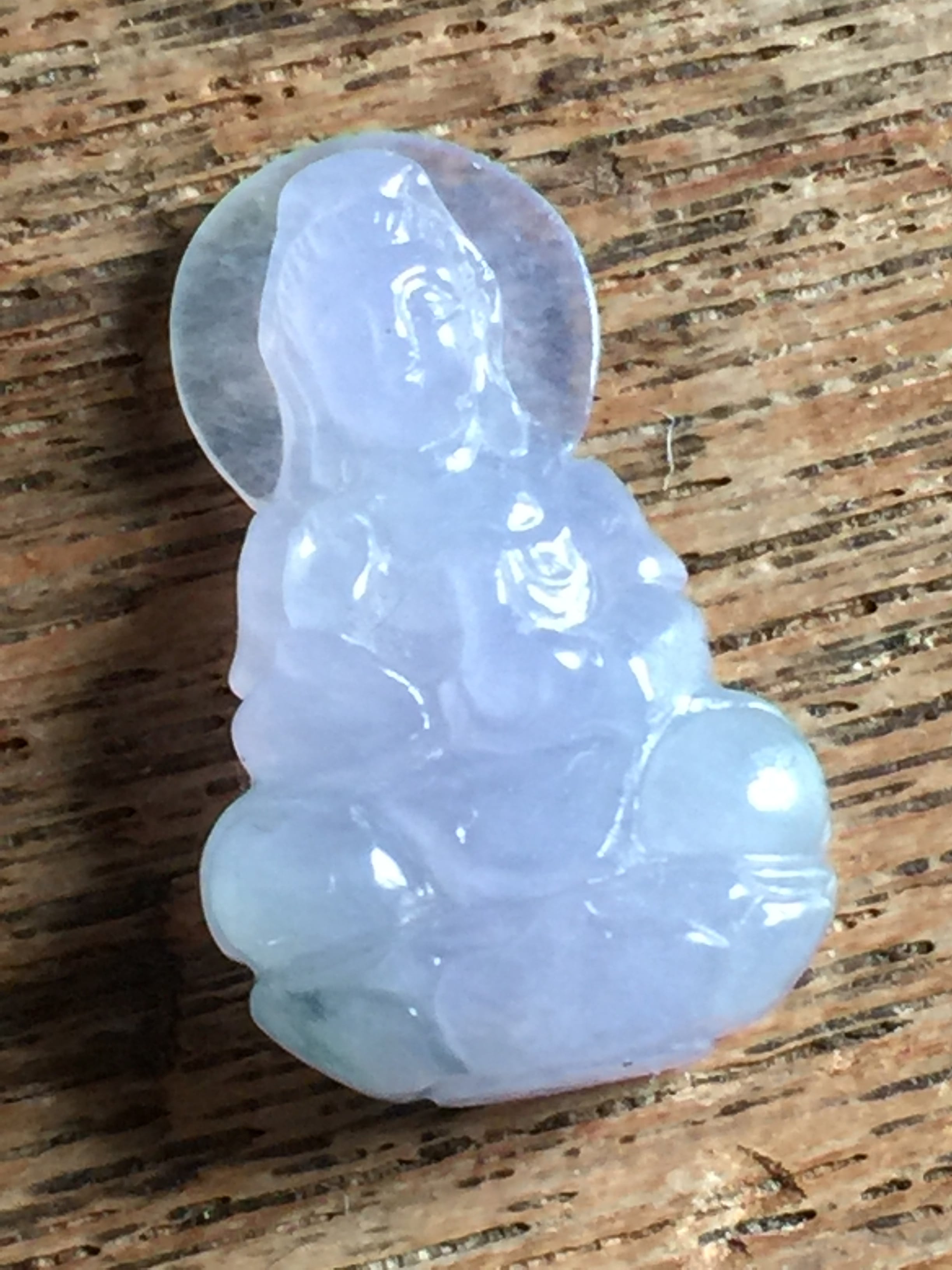 ラベンダー翡翠ガネーシャカービングリング