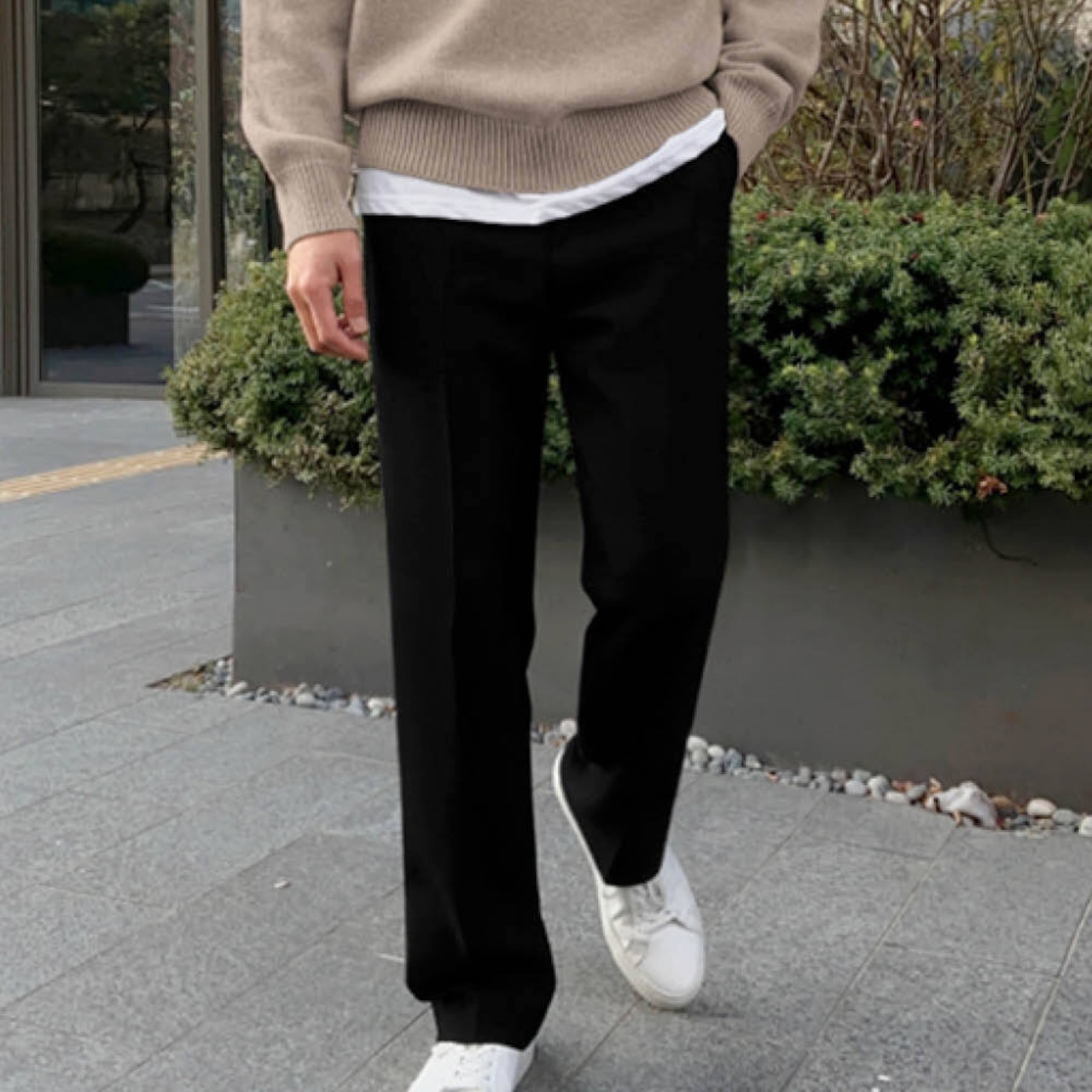 ウール風ストレートワイドレッグパンツ　MT0080051