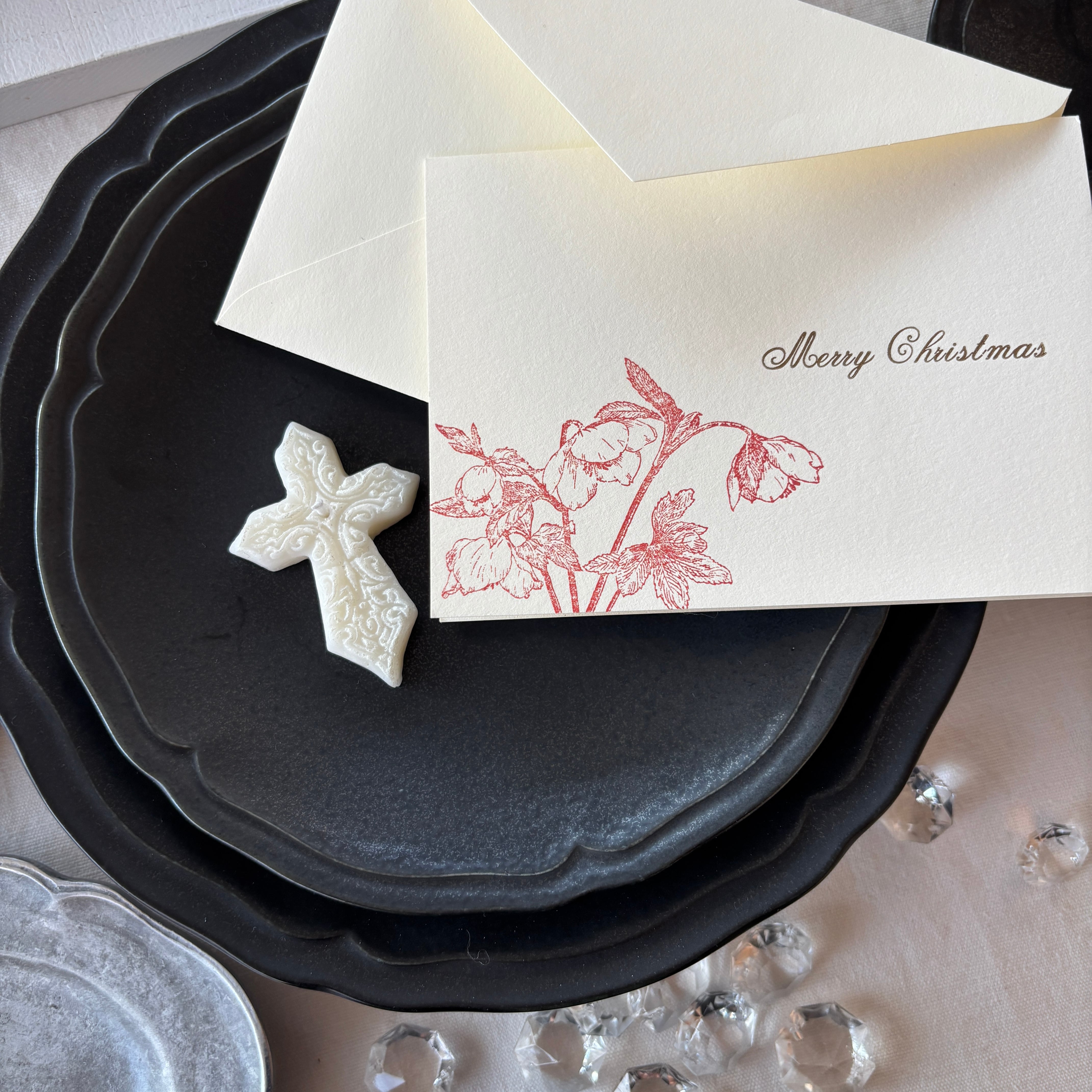 botaniko press・活版印刷グリーティングカード(クリスマスローズ)