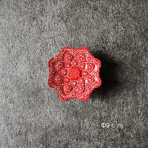 ペルシャの飾り皿（ミーナーカーリー）9ｃｍ　アクセサリートレイ【MINA KARI 08-039】