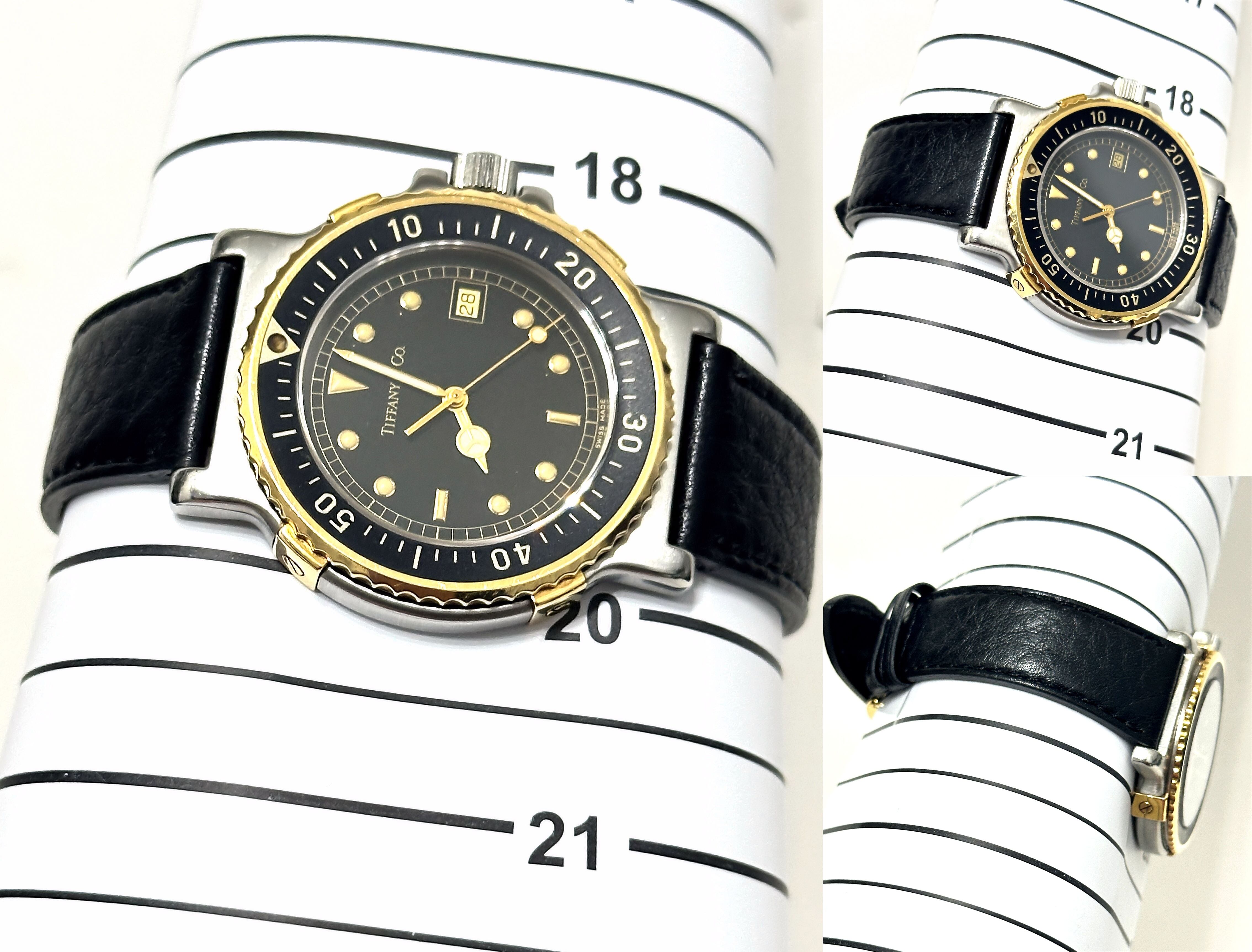 TIFFANY ティファニー ダイバー デイト ブラック 38mm 18K YG SS K18
