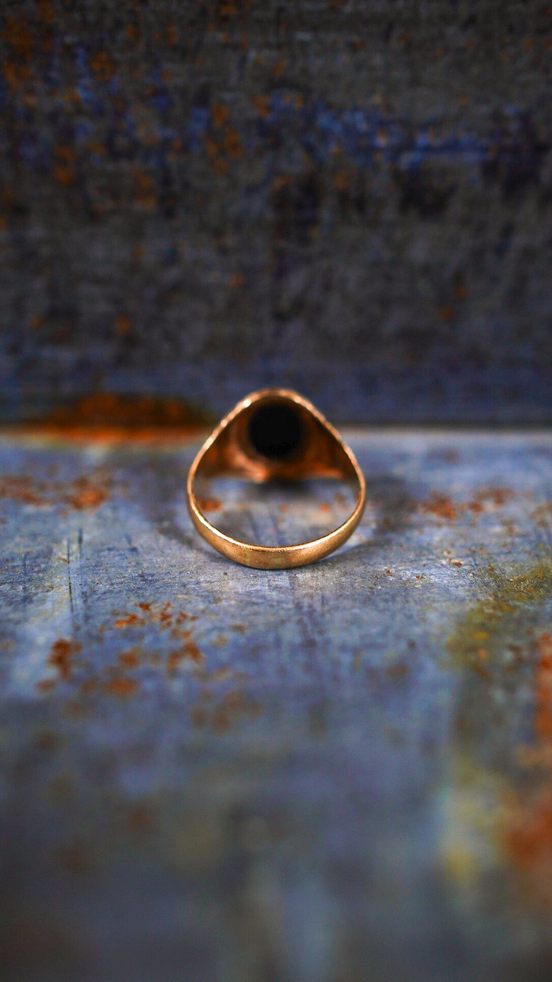 1980】U.K. VINTAGE 9ct イエロー ゴールド シグネット リング 《9金  