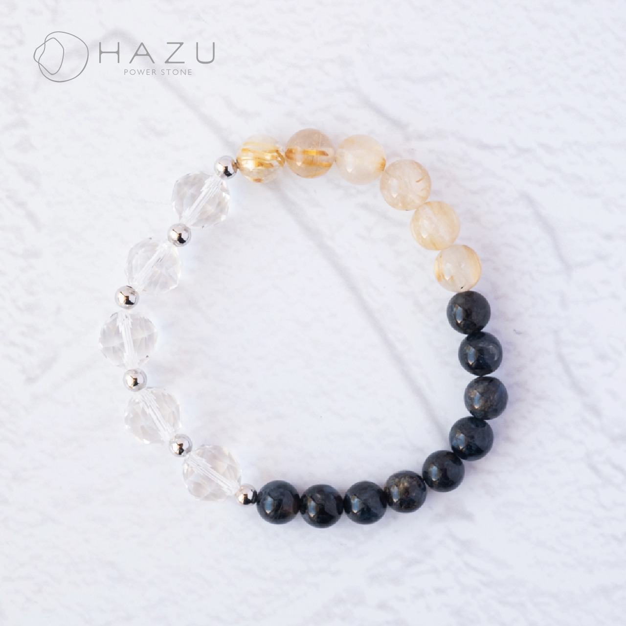 チャンスを掴む蒼と金の輝き［ブルーピーターサイト／ルチルクォーツ／水晶］