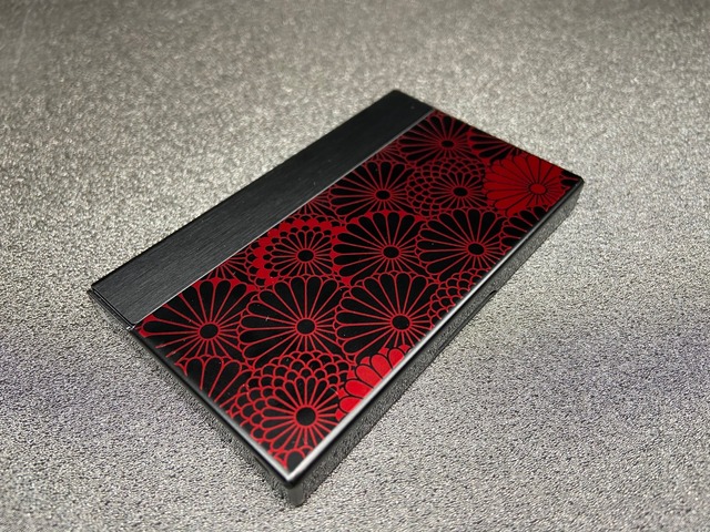 アルミニウム製名刺カードケース　七宝柄　パープル