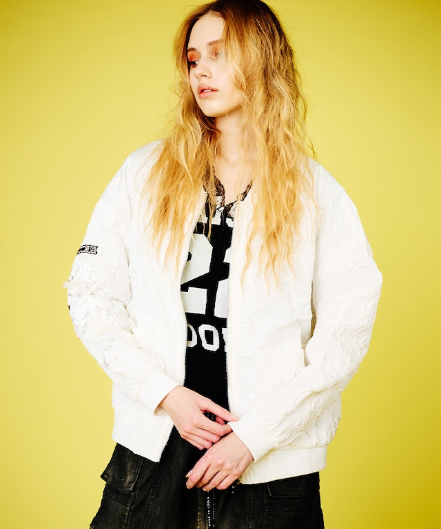 【直営限定ITEM】レーススリーブブルゾン (WHITE)　CQ-48047H