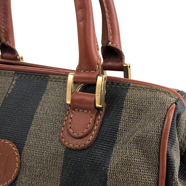 FENDI フェンディ ぺカン ショルダーバッグ ブラウン FFロゴ PVCレザー ミニボストン 2way vintage ヴィンテージ オールド xg8eaz