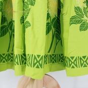 フラダンス 衣装 CC Fashions CCファッション ワンピース ドレス グリーン系 レフア柄 緑 黄 フリル フラ ダンス ダンス衣装 イベント ステージ ハワイアン アロハ かわいい 華やか おしゃれ 花 花柄 イエロー系