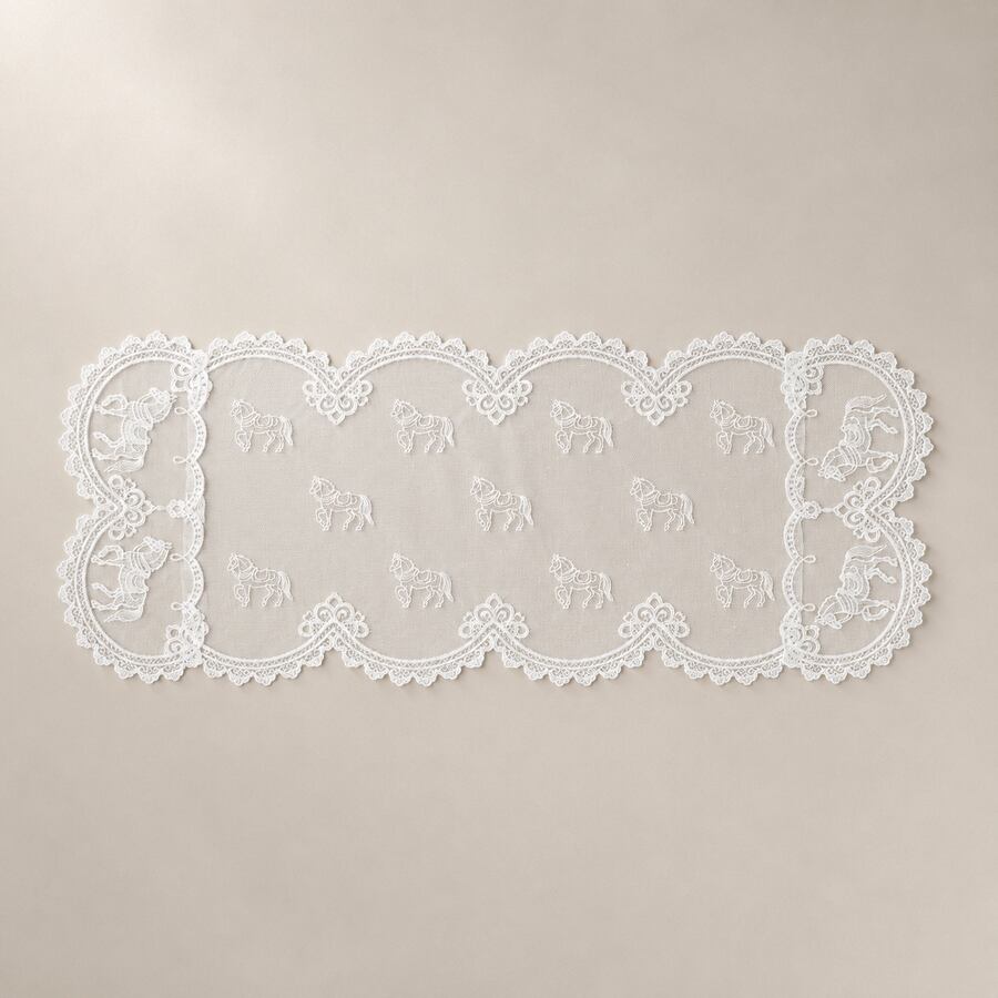 馬柄 刺繍レース ドイリー 35×80cm 輸入雑貨 RE78677